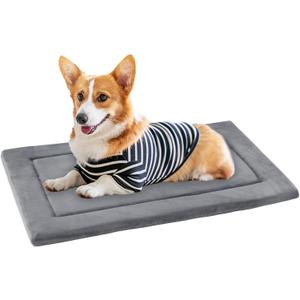 KHONSU PET Dog Bed Mat Crate Pad for Up to 45 lbs Dogs with Reversible Sides for Cold and Hot Seasons, Completely Washable Cushioned Pad 1.1inch Thin Dog Bed, Size: M(30”x20”)