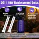 2-Pack 2G11 18W Replacement Bulbs, 4-Pin Base H-Shaped Twin Tube for Indoor & Outdoor Lighting Appliances, Plug-in CFL Tube, White