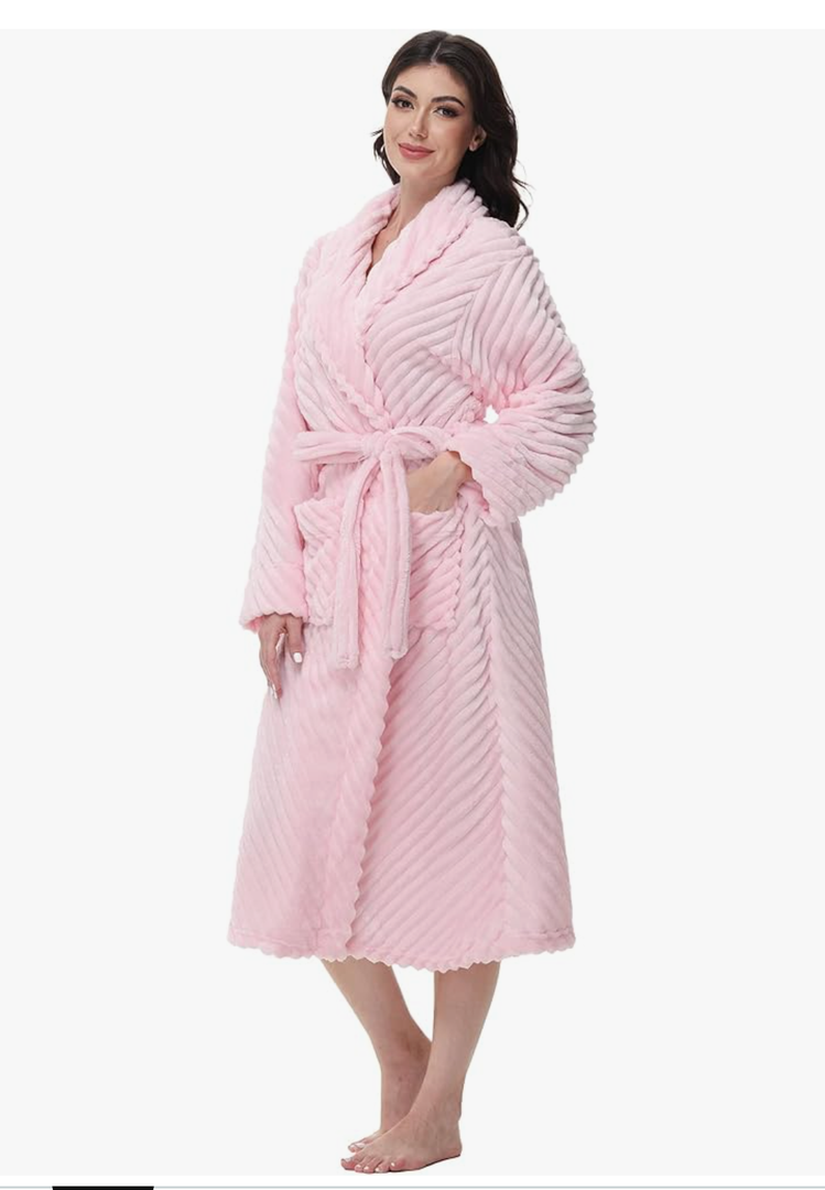 Yurhap Premium Robes for Women - Super Soft Cozy Fleece Women's Robe Plush Long Bathrobe, S/M