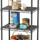 SINGAYE 6 Shelves Bathroom Organizers and Storage Shelf Wire Closet Metal Pantry Kitchen Small Garage Shelving Unit Laundry Room Organization Home Tall Rack Balck 10" D x 16" W x 60H (Black)