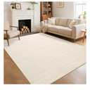 Washable Area Rug 8x10 for Living Room Bedroom Non Slip Minimalist Solid Color Area Rugs Modern Abstract Plain Dining Room Throw Carpet Low Pile Soft Classic Boho Rugs for Kitchen Nursery Oiifce,Ivory