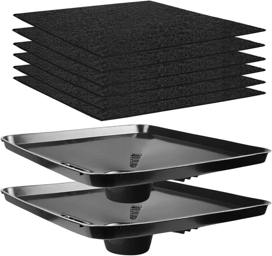 2-Pack 17892 Transmission Drain Pan for Lisle Oil Drains, 6Pcs 22'' Oil Drain Splash Pads, Large Fluid Catch Pan Square Oil Drain Pan Fits Different Funnels Keep Floor Clean