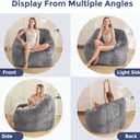MAXYOYO Bean Bag Chair, Comfy Bean Bag Sofa with Back Support, Faux Fur Bean Bag Chair for Adults and Kids, Stuffed Floor Sofa for Living Room, Bedroom, Apartment, Grey, Large
