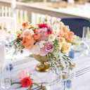 Gold Vases for Wedding Centerpieces, Set of 2 Metal Vase Small Table Centerpiece Flower Stands Wedding Arrangement for Weddings Reception Home Floral Decor Anniversary