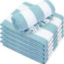 Set of 6 Turkish Beach Towel, Cotton Beach Towels, 36 x 71 Inches Turkish Towel, Sand Free, Quick Dry, Lightweight Beach Towels for Adult Blue