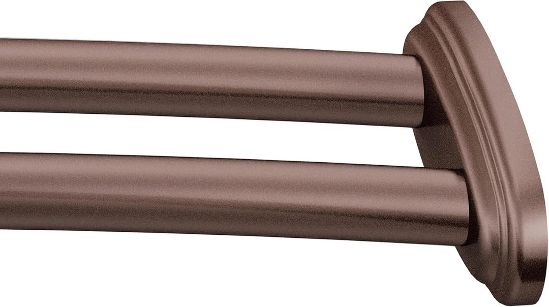 Moen DN2141OWB 60-Inch Adjustable Stainless Steel Double Curved Shower Rod, Old World Bronze (Old World Bronze)