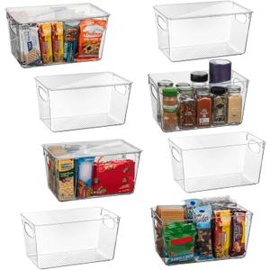ClearSpace Plastic Pantry Organization and Storage Bins with Lids  Perfect Kitchen Organization or Kitchen Storage  Fridge Organizer, Refrigerator Organizer Bins, Cabinet Organizers (8 Pack)