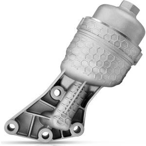 26300-3LAA0 Upgrade Full Aluminum Oil Filter Housing Compatible with Hyundai 14-16 Genesis 17-20 Genesis G80 20-23 Palisade Kia 17-20 Cadenza 19-20 Sorento 19-21 Sedona 20-24 Telluride OE# 263003LAA0 (Silver)