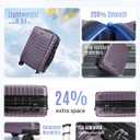 LIGHT FLIGHT Expandable Carry On Luggage 22x14x9 Airline Approved with Double Spinner Wheels, 20 Inch Lightweight Hard Shell Rolling Suitcases with TSA Lock, Purple