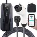 VEVOR Level 2 Portable EV Charger, 32 Amp 240V, Electric Vehicle Charger with 28 ft Charging Cable NEMA 14-50P Plug, 16/20/24/32A Adjustable Current Plug-in Home EV Charging Station for SAE J1772 EVs