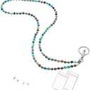 Lanyard for Women, Beaded Lanyards for ID Badges Holder Teacher Lanyard Holder Keychain Necklace Strap for Women Girls