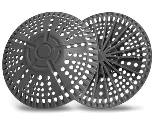 AWzzz Shower Drain Hair Catcher, 2 Pack 5.5in Shower Hair Catcher Large Premium Silicone Drain Protector Strainer, Shower Drain Cover for Shower Room, Floor Drain, Bathroom Sink, Dark Grey