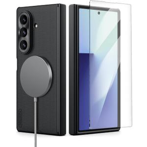 Nillkin for Samsung Galaxy Z Fold 7 Magsafe Case with Screen Protector, Fold 7 Case with Hinge Protection, Compatible with MagSafe, TPU+PC Dual Protection, Protective Magnetic Slim Case, Black