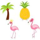 Honoson 4 Pcs 21.8" x 29.7" Large Tropical Flamingo Cardboard Cutouts, Pink Flamingo Birthday Decoration Yard Signs Standee for Hawaiian Summer Beach Luau Party Supplies Bachelorette Pineapple
