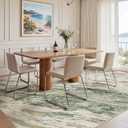 Area Rugs for Living Room: 9X12 Abstract Washable Rug Modern Neutral Large Soft Stain Resistant Non-Slip for Bedroom Dining Room Indoor Home Office Carpet - Green Brown