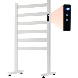Freestanding 6‑Bar Electric Towel Warmer Rack for Bathroom, White