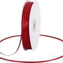 1/8 Inch x 200 Yards Deep Red Claret Thin Solid Satin Ribbon Spool Double Face Woven Fabric Ribbons for Crafts Hanging Tags Invitation Card Balloons Bouquet Hair Gift Wrapping Party Decoration