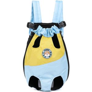 Pet Legs Out Carrier Backpack, Dog Cat Front Backpack Ventilated Mesh Travel Back Pack with Safety Belt for Travel Hiking Cycling Outdoor Use, Medium Large Puppy Cat Carrying Bag, Blue (X-Large)