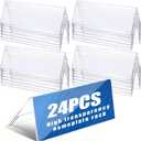 24 Pack Acrylic Name Plates for Desks, 8.5" x 3" Acrylic V Shaped Reusable Name Tent Holder Wall Names Plate Holder Desk Sign Frame for Business Training Event