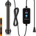 Orlushy 25W Submersible Mini Fish Tank Heater, Adjustable Aquarium Heater with Digital Display External Controller, Overheat Protection and Free Thermometer for 1-5 Gallon Freshwater & Saltwater Tank