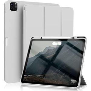 KenKe Case for iPad Pro 12.9 Inch (6th/5th, 2022/2021), for iPad Air 13 Inch (M3/M2, 2025/2024) with Pencil Holder, Smart Trifold Stand Cover & Auto Wake/Sleep for iPad Pro 12.9 Case, Gray