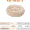 Amazon Basics Washable Donut Pet Bolster Faux Fur Bed with Removable Cover, Anti-Slip Bottom for Dog, Beige, 23" x 23"