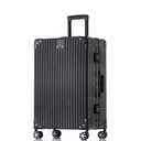 HotWay 28 Inch Checked in Luggage with Aluminum Frame, PC Hard Shell Suitcase with Spinner Wheels and TSA Lock, Large Suitcase for Business Travel, Black