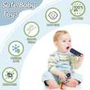 2 x Sensory Montessori Baby Toys, Infant Toddler Travel Toys for Boy Girl, Soft Pull String Fidget Early Educational Learning Bath Toy for 18M+ Autism Birthday Gifts Christmas Stocking Stuffers, Blue