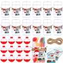 12 Sets Fishing Party Favors Candy Little Tackle Boxes with Red White Floater Thank You Cards for Making My Reel Fishing Theme Party Decorations