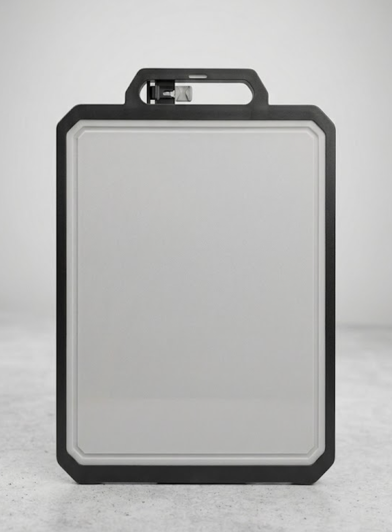 KwalityChop Double-sided Stainless steel cutting board with knife sharpener & stand -17x12" Stainless steel cutting boards for kitchen - Dishwasher Safe cutting boards,chopping board, large cutting board/PP