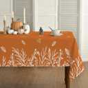 Horaldaily Fall Tablecloth 60x140 Inch Rectangular, Thanksgiving Autumn Harvest Orange Wild Flowers Table Cover for Party Picnic Dinner Decor
