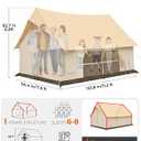 KingCamp Camping Tent with Floor 6-8 Person, Canvas Hot Tent with Stove Jack, Waterproof & Windproof Cabin Tent for Family Camping & Outdoor Parties