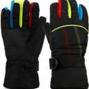 Kids Snow Gloves for Skiing Kids Mitten Winter Waterproof Girls and Boys Snow Gloves for Winter Cold Weather (3-6 years old, Black)