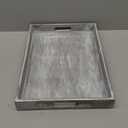 Rustic Distressed Wood Food Breakfast Serving Tray Octagon Serving Tray in Bed with Cutout Carrying Handles Coffee Office Desktop Document Holder Home Kitchen (Grey) (Gray)