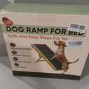 Dog Ramp for Bed BuddyRamp Wooden Adjustable Pet Ramp 32.7 x 15.7 x 19.7, Non-Slip Carpet Surface, Foldable & Portable, Ideal for Large, Medium and Small Dogs