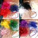 Fascinators Hats for Women Tea Party Hat Feather Mesh Headband Vintage Lace Cocktail Headwear Veil Hair Clip Church (Black)