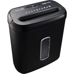 Amazon Basics 8-Sheet Cross Cut Paper Shredder and Credit Card Shredder - Black