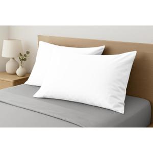 Comfort Beddings 100% Organic Cotton Standard Pillowcases Set of 2, White Pillow Cases with Envelope Closure, Crisp Percale Weave, Soft & Cooling Pillow Covers (Standard 20x26, White)