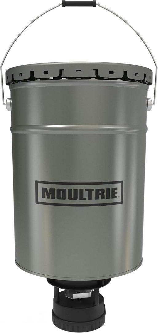 Moultrie 40lb All-in-One Hanging Deer Feeder - 40lb Capacity - Metal Hopper - Digital Timer with 4 Daily Feeds - Moultrie Connect Bluetooth