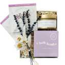 Unboxme Gifts Mini Lavender Spa Gift Set - Relaxation Gift Basket for Women - Self Care Package with Lavender Candle, Bath Bomb, Soap, Greeting Card & More