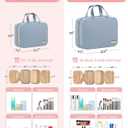 HOTOR Travel Toiletry Bag - Hanging Toiletry Bag for Women & Men, Makeup Bag/Big Comparment, Waterproof for Travel Accessories, Travel Essentials, Medium, Light Blue