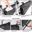 WOTOW Bike Frame Storage Bag, Water Resistant Reflective Bicycle Triangle Bag with Two Side Pockets, Strap-On Under Seat Tool Accessories Pouch for Mountain Road Bike Trip (2L)