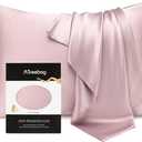 Pillowcase 100% Mulberry Silk for Hair and Skin, Double Sided 19 Momme Pure Silk Pillow Case with Hidden Zipper and Gift Box (Light Plum, 1 PC, Toddler 13"x18")