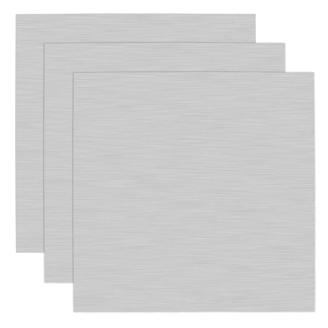 3 Pack 304 Stainless Steel Sheets 12 x 12 x 1/32 (0.04) Inch Thin Flat Plain Stainless Steel Plates 1MM Stainless Steel Shim Plates Metal Sheets for Crafting Industry Home Decoration