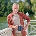 2 x Funny Christmas Gifts for Dad Old Men Grandpa, 14 Oz Stainless Steel Tumbler Coffee Mug with Handle I Came I Saw I Forgot Gag Present Fathers Day Christmas Gift Idea, Navy Blue