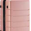 Sweetcrispy Carry on Luggage, Hard Shell ABS Suitcase with Double Spinner Wheels, Lightweight Expandable Rolling Suit Case with TSA Lock, 20 Inch Pale Pink