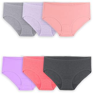 Fruit of the Loom Women's 360 Underwear, High Performance Stretch for Effortless Comfort, (9, Cotton Blend - Hipster - 6 Pack - )