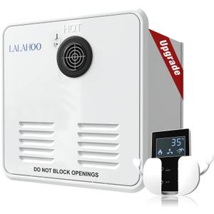 RV Tankless Water Heater, 65,000 BTU, 3.9 GPM, 2.80kPa, 12V Instant Endless Hot Water with 15 x 15 inches White Door and Remote Controller LED Display, Compatible with all RV