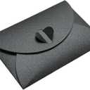 PATIKIL Mini Envelopes, 50 Pack Heart Clasp Tiny Items Storage Cute Present Card Holder for Wedding Greeting Party, Black