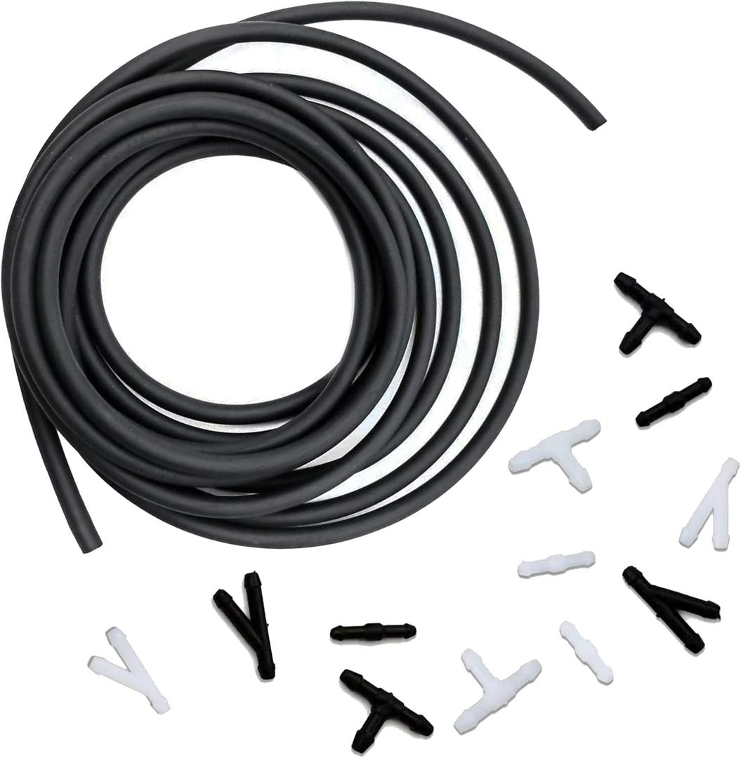 Windshield Washer Hose Kit-158 Inch (4M) Universal Washer Fluid Hose With 12pcs Hose Connector, Connects The Water Tank And The Water Nozzle,Suitable For Most Cars, SUVs, Trucks (13pcs)